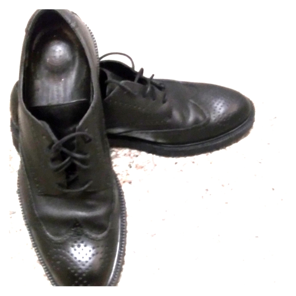 Rockport Black Mens Oxford Wingtip Shoes